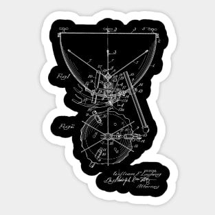 Kettle Drum Vintage Patent Hand Drawing Sticker